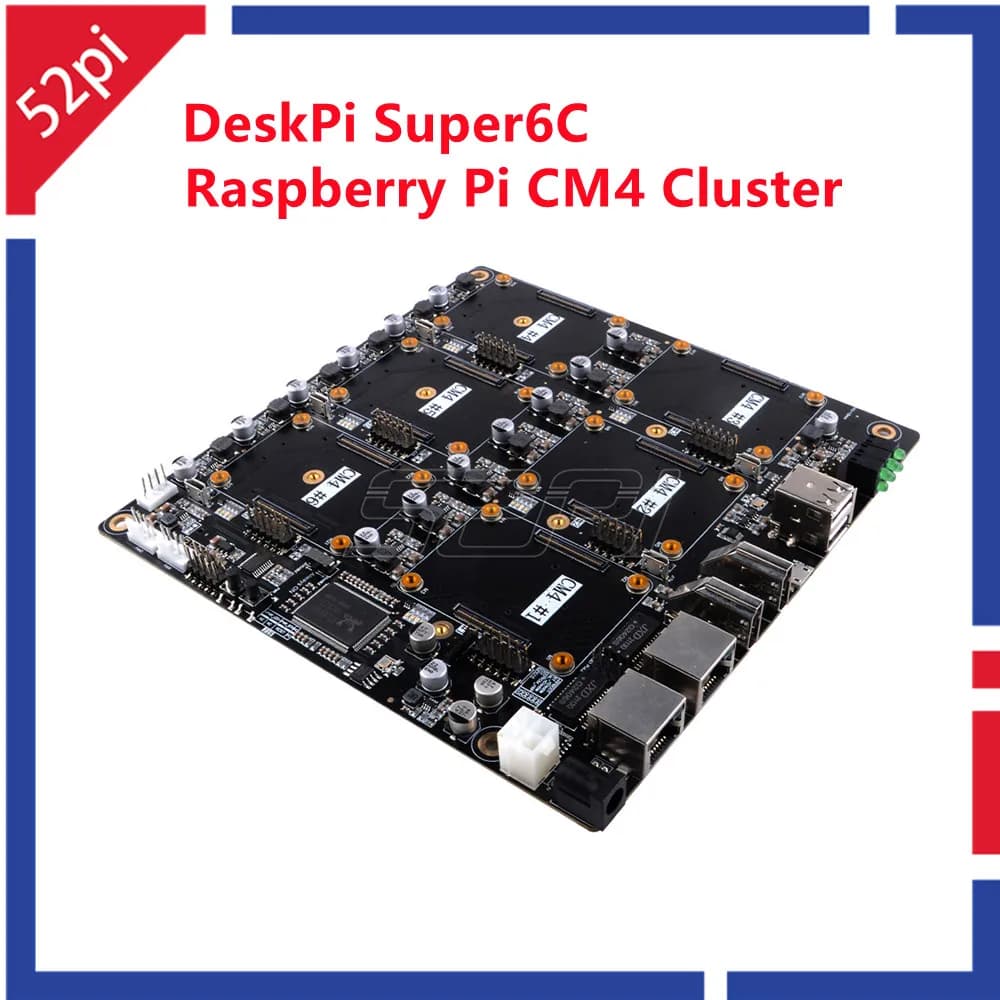 52Pi Nuovo DeskPi Super6C Raspberry Pi CM4 Cluster Carrier Scheda Mini-ITX 6 RPI Compatibile CM4 Supportato