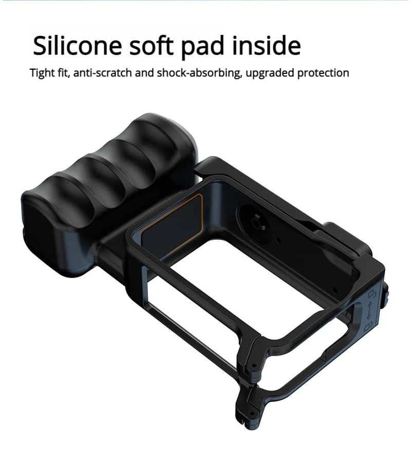 Maniglia per Street Racket compatibile con DJI Action6 Rabbit Cage, telaio in plastica super leggero, maniglia per porta DJI Rabbit Cage di 6a generazione