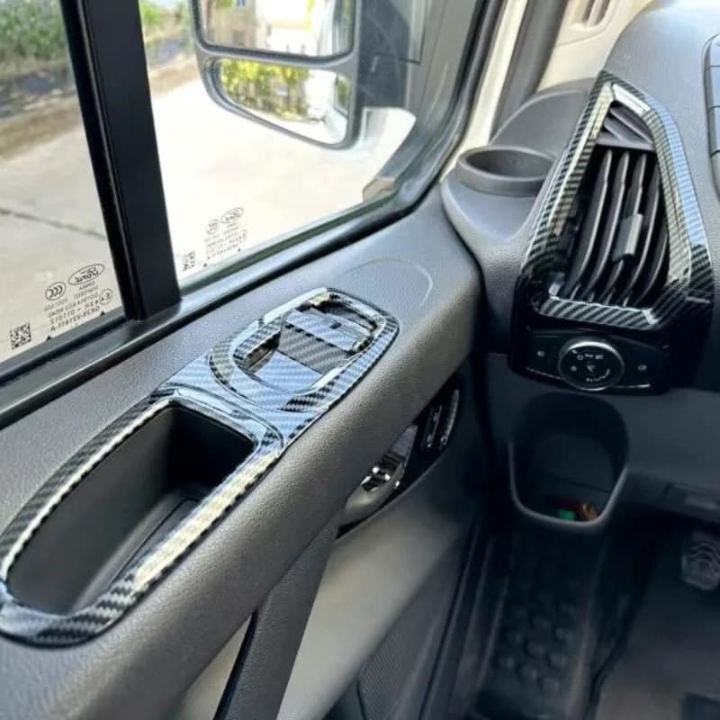 2017-2022 Ford Transit V362 ABS maniglia interna in fibra di carbonio interruttore in vetro modifica interna del telaio del cambio