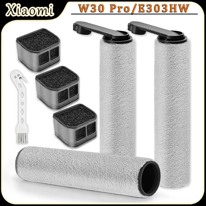For Xiaomi Truclean W30 Pro/E303HW Wet Dry Vacuum Cleaner Robot Accessories Main roller brush HEPA Filter Replacement Kit