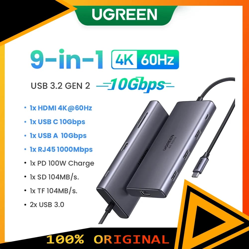 UGREEN USB C HUB 4K60Hz Adattatore HDMI USB C a USB3.0 PD100W SD e TF Tipo C 3.1 Docking station splitter per MacBook Pro Air Laptop