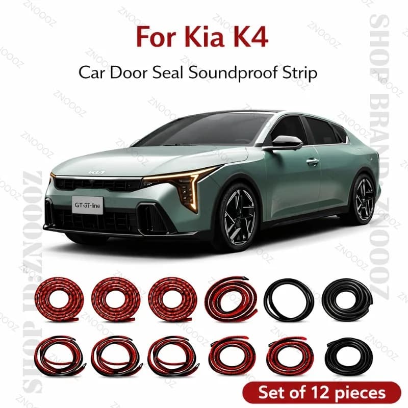 Guarnizione per Porta Auto Kia K4, Striscia in Gomma a Doppio Strato Insonorizzante, Antipolvere e Impermeabile, Set da 12 Pezzi