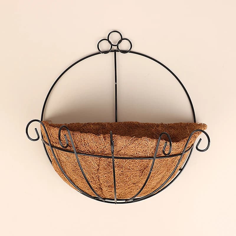 Support for semicircular plants coconut palm hanging wall flower garden DIY half round flower hanging baskets wall decorations for the house