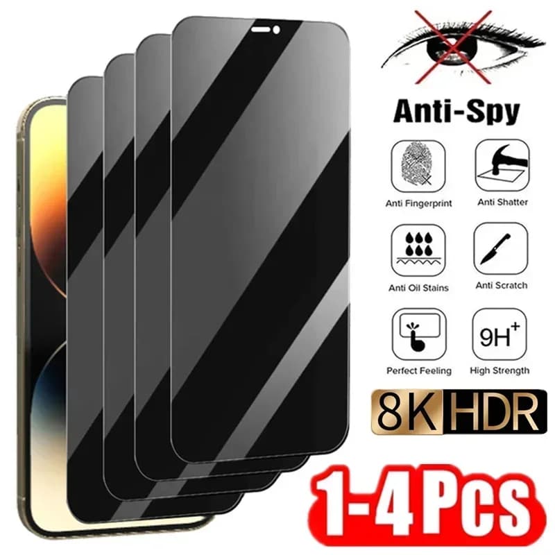 1-4 Uds Privacy Protezione Dello Schermo Anti-Spy Vetro Per IPhone17 14 13 12 11 15 Pro Max Mini 7 8 Plus 16 PRO X XR XS MAX