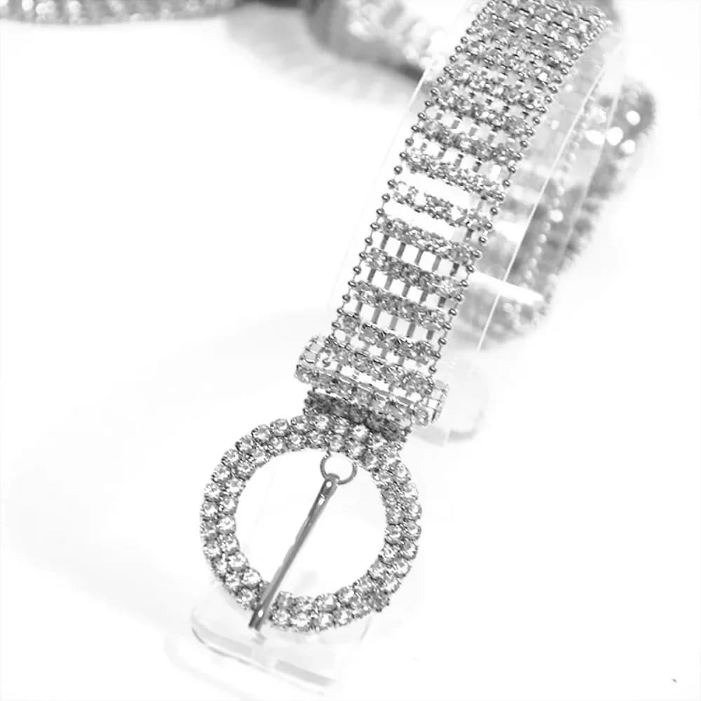 Cintura da donna con strass argento