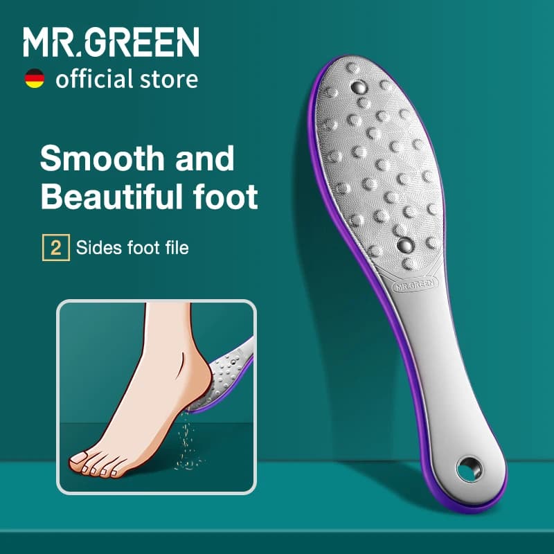 MR.GREEN Pedicure Strumenti per la cura del piede Lima per piedi Raspe Callo Piede morto Set di rimozione per la cura della pelle Acciaio inossidabile Professionale Due lati