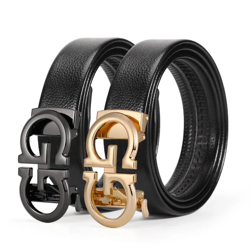 1 cintura business casual multicolore da uomo con fibbia in metallo e design a lettere: un accessorio versatile per jeans.
