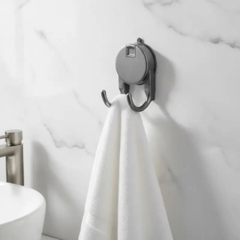 Suction Cup Hook Dual Hooks No Drilling For Smooth Surface Heavy Duty Hanger for Bathroom Kitchen Glass Door