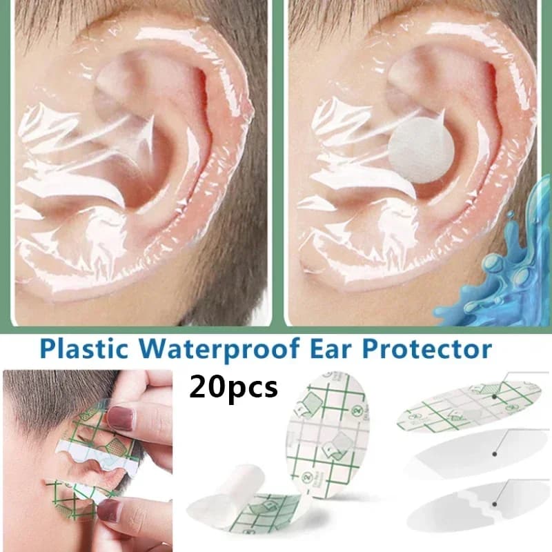 20 pcs plastic waterproof ear protection for cover caps for baby swimming salon hairdresser protection for coloring shield shower headset tool
