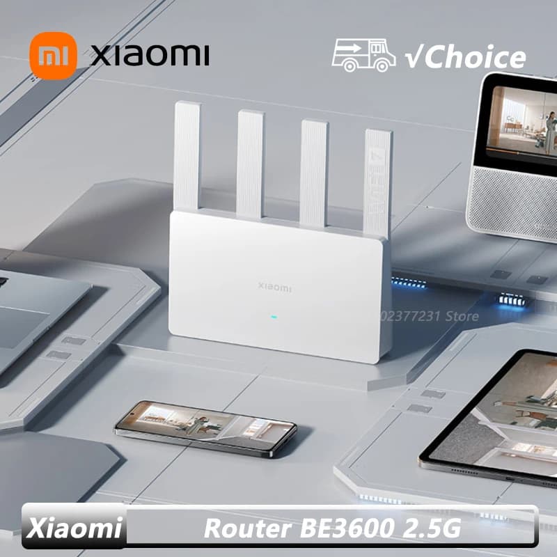 Router Xiaomi BE3600 WiFi 7 Dual-Band Qualcomm Quad-Core con Accelerazione Gaming 3570Mbps, Dual WAN LAN, Mesh Network, Ripetitore e VPN