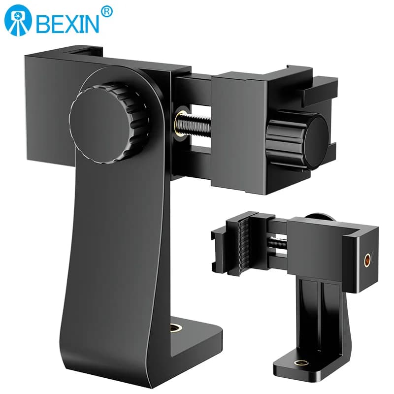 Supporto per treppiede Clip universale per telefono cellulare da 360 gradi con vite da 1/4 "Adattatore per montaggio su treppiede per clip per telefono cellulare regolabile per iPhone