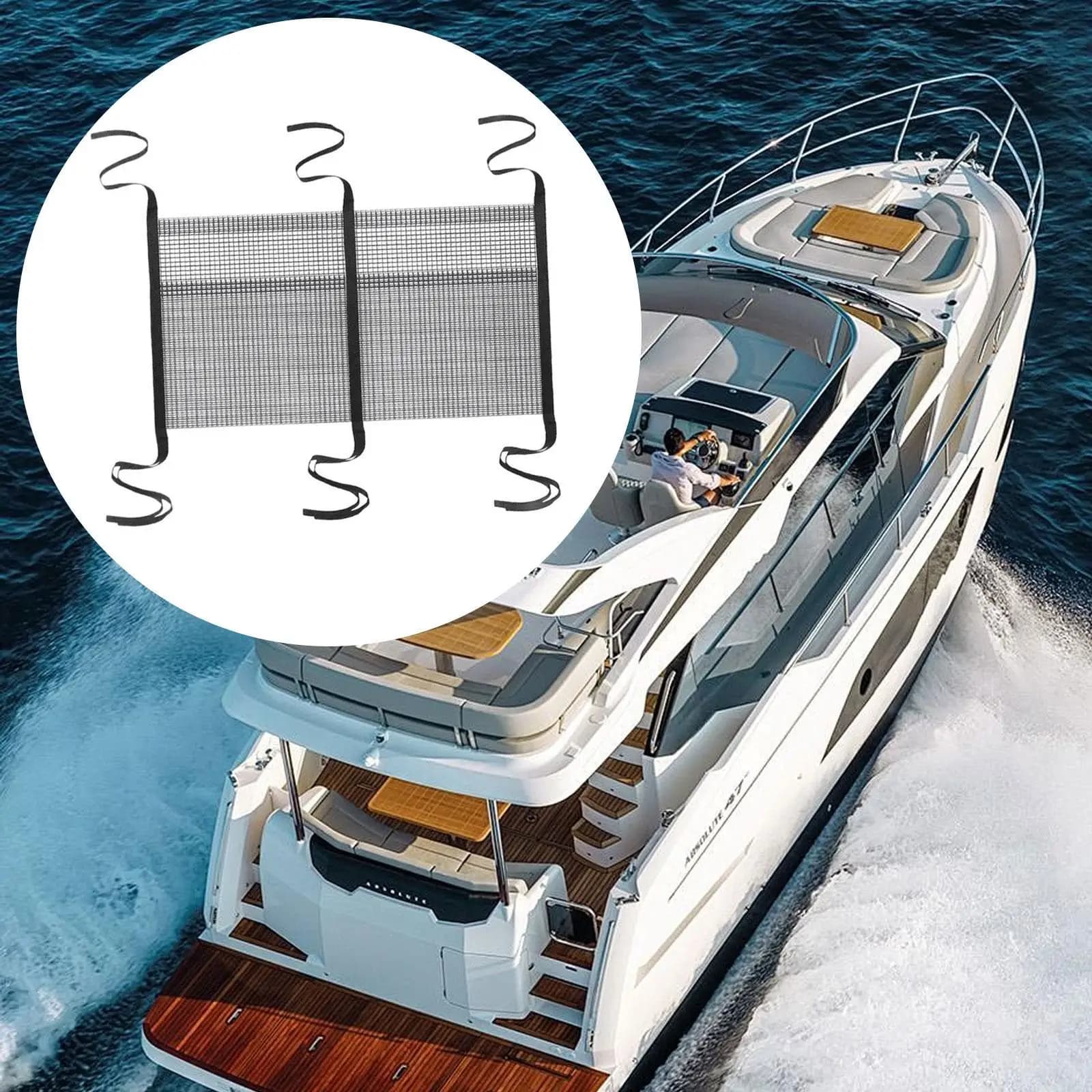 Organizer per barche pieghevole Custodia a rete in rete Borsa portaoggetti per due divisioni Accessori marini in poliestere per yacht Kayak Pesca
