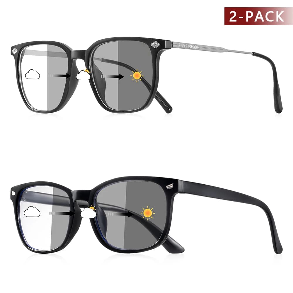 CRIXALIS 2 pcs casual photochromatic sunglasses for men and women running fishing sunglasses UV400 anti-reflective lampshade