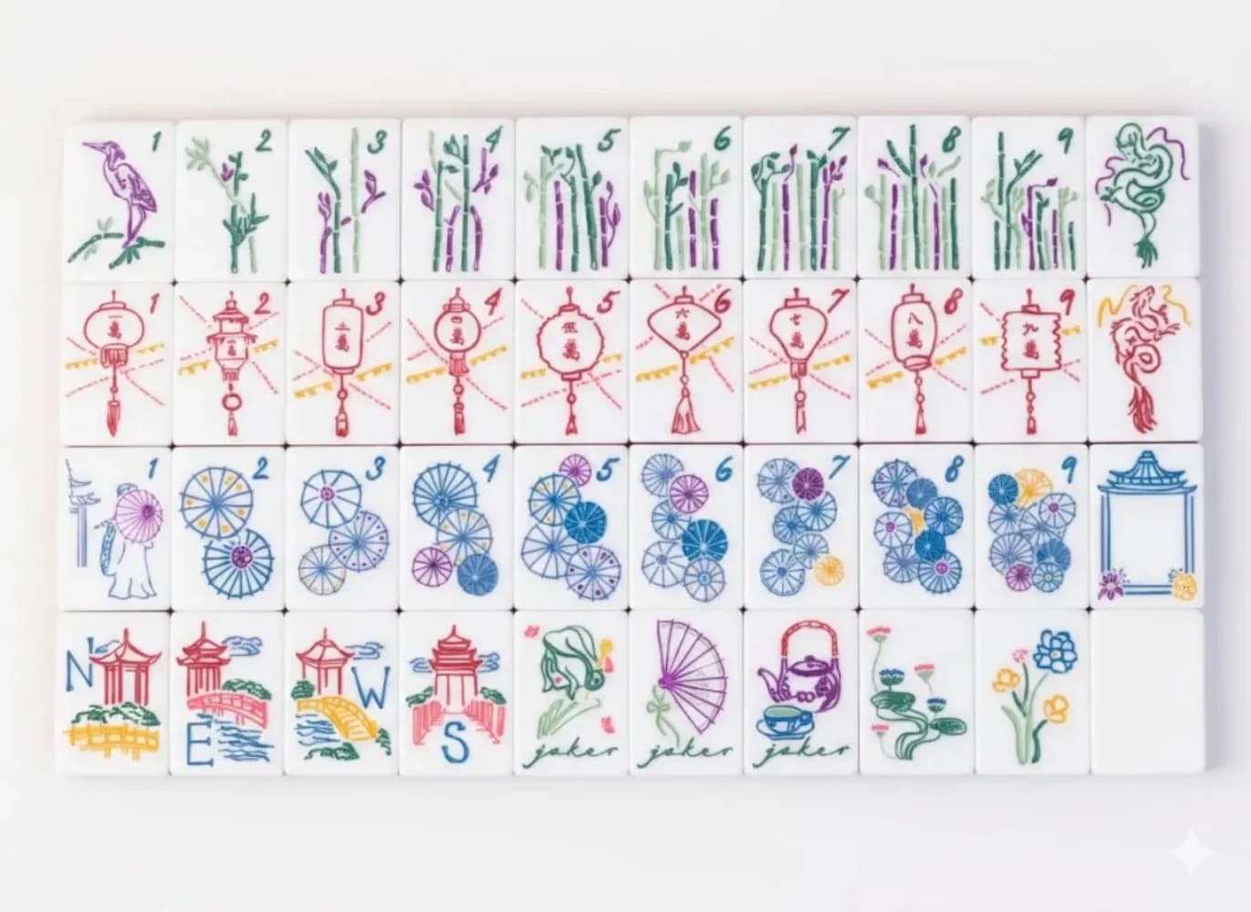 Set di Mahjong Americano di Lusso con 160 Tessere Colorate OEM, Mini Tessere in Acrilico per Arte e Collezione