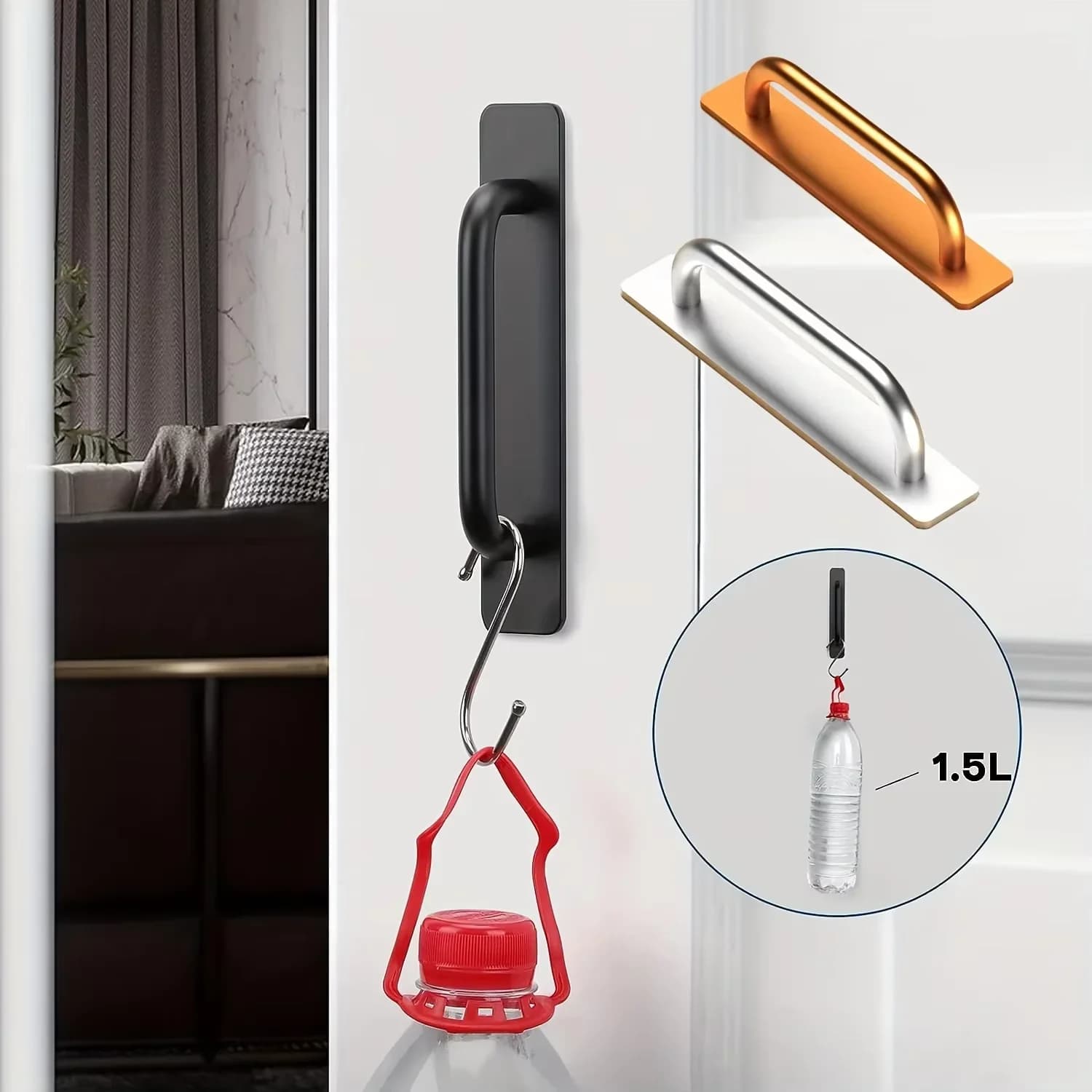 Maniglie per cassetti istantanei autoadesive per armadietti - Maniglie per porte adesive in acciaio inossidabile da 5,8 pollici, design senza perforazione
