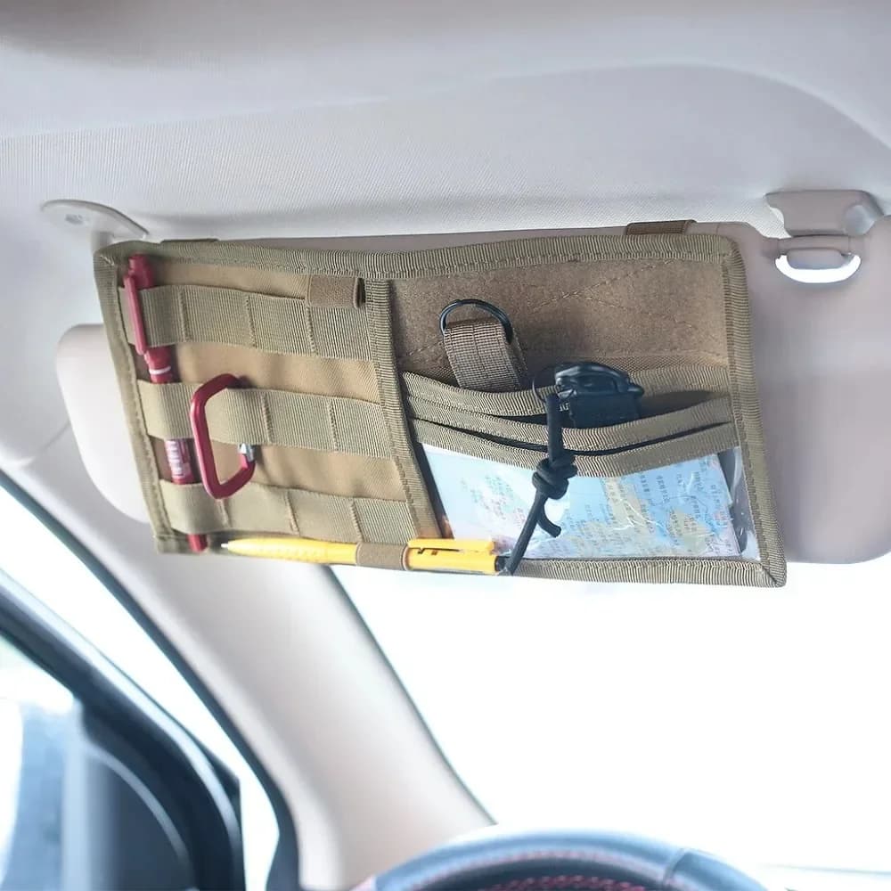 1pc MOLLE pannello visiera parasole per veicolo custodia per attrezzi EDC custodia per CD camion auto visiera parasole organizzatore accessori auto