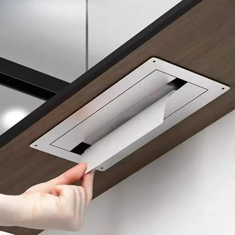 Portarotolo da Parete Incassato in Acciaio Inox 304, Moderno Dispenser per Carta Igienica e Asciugamani per Bagno e Cucina