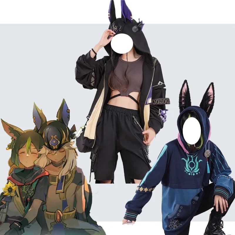 Genshin Impact Cyno Tighnari Hoodie Jacket Costume Event Set cosplay Streetwear Comfortable unisex costume of high quality