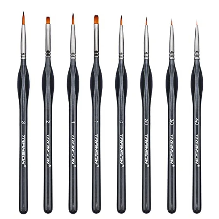 Fine Detail Art Paint Brush Set with Triangular Handle for Miniatures Model Craft Face Painting Suitable for Acrylic Gouache Wa