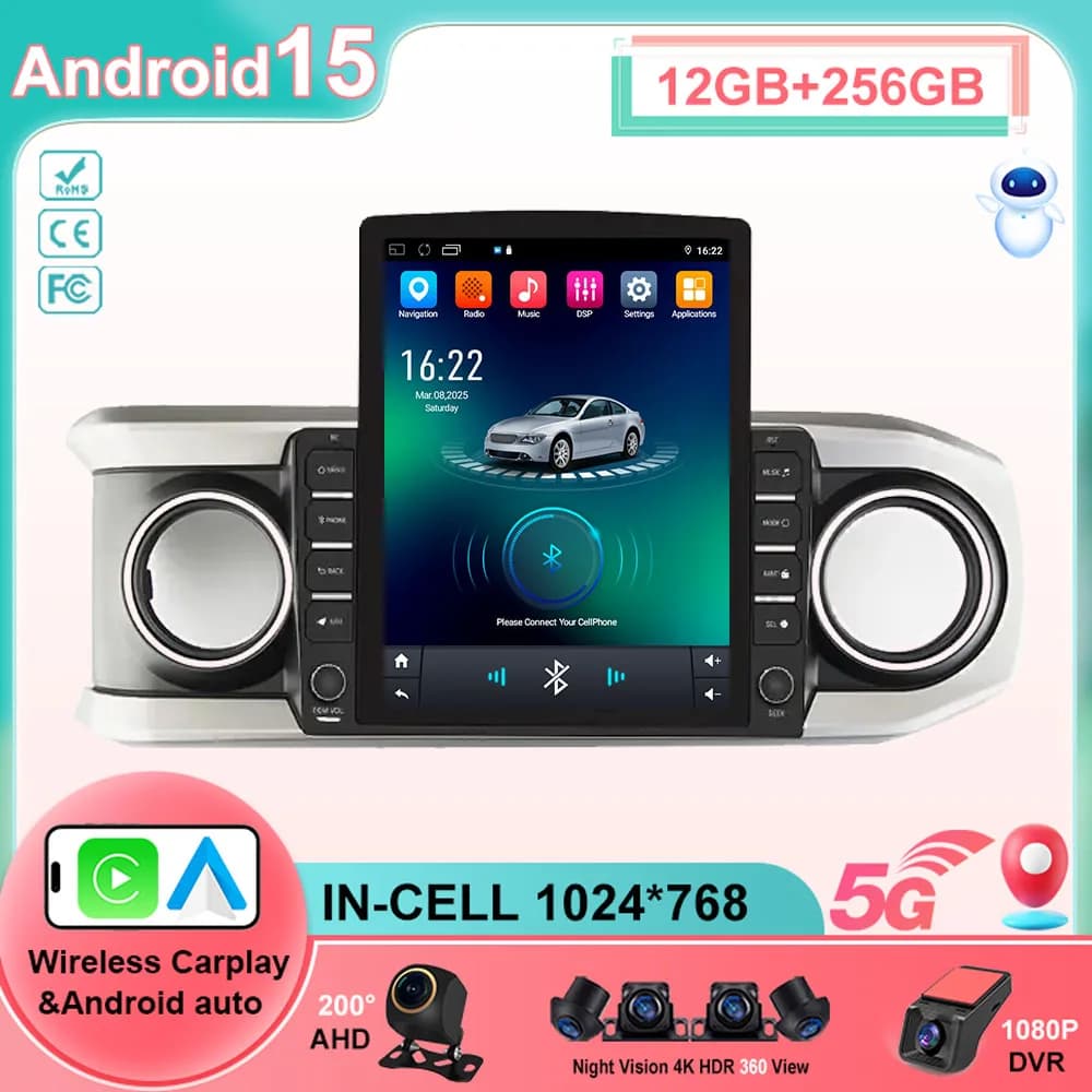 9.7 Android 15 For Toyota TACOMA 2017 Car Radio Multimidia Video Player GPS Navigation 2 Din Carplay Auto Stereo Autoradio