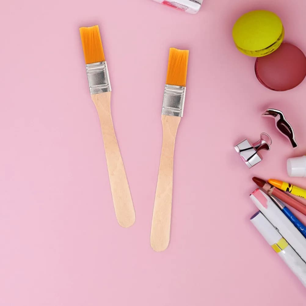 5Pcs Nylon Paint Brushes Set Wooden Handle Small Detailing Brushes for Acrylic Watercolor Oil Gouache Chalk Varnish Craft Art