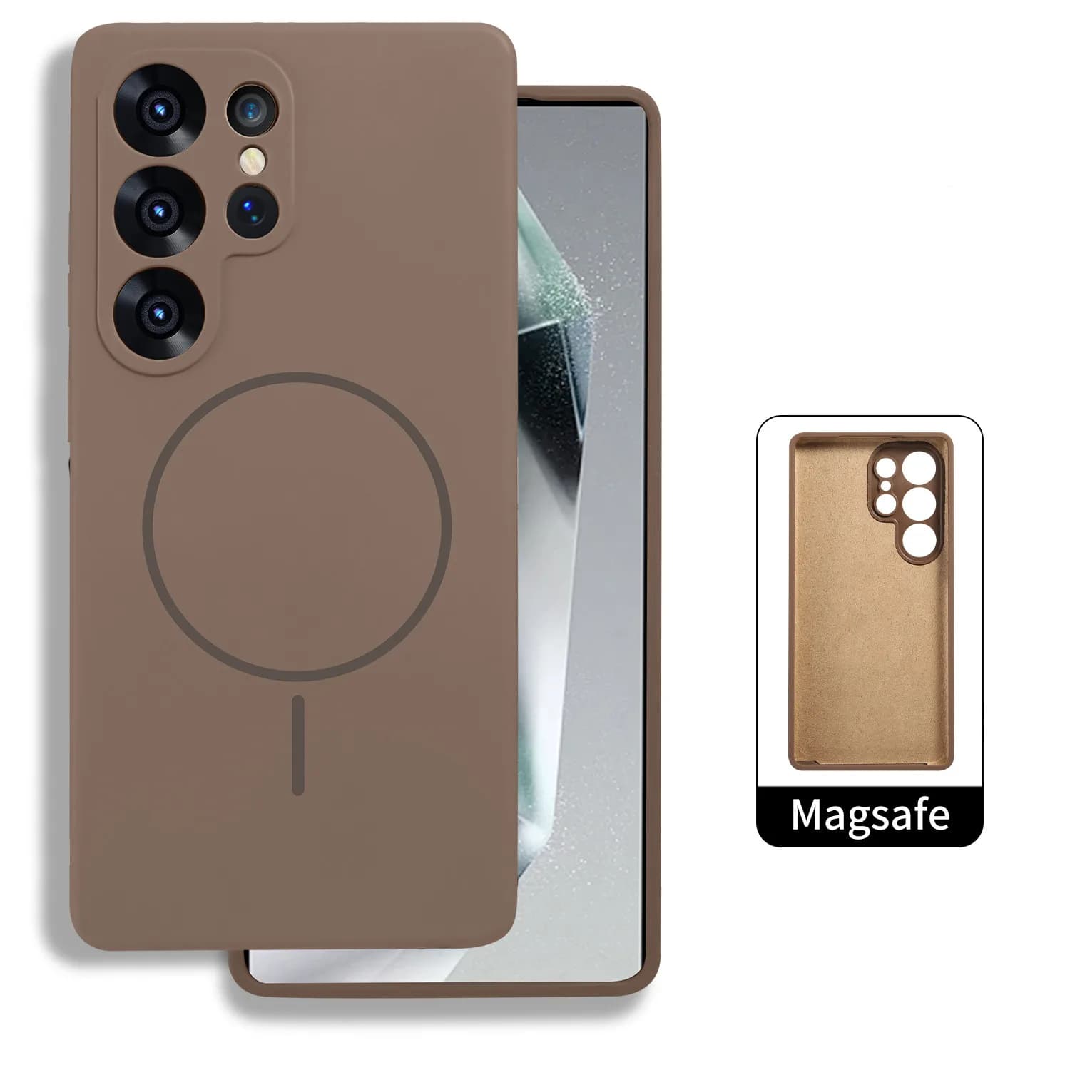 Custodia magnetica in silicone per Samsung Galaxy S25 Ultra S24 Ultra S23 Ultra Plus Custodia Magsafe in pelle di silice liquida con ricarica wireless
