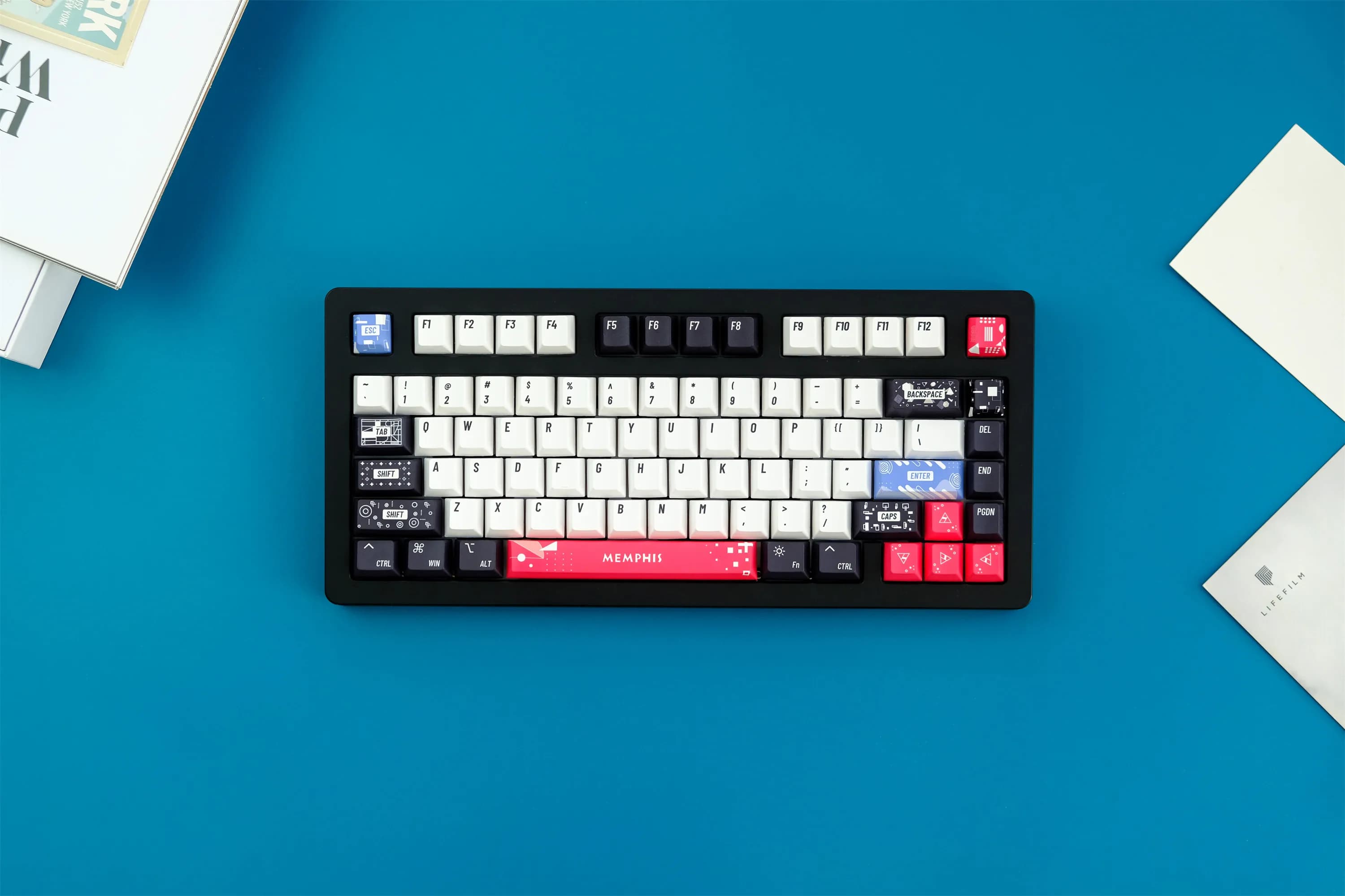 GMK Memphis Keycaps 129 Key PBT Material Cherry Profile DYE-SUB Keycaps For MX Switch Wooting Mechanical Keyboard ISO ANSI Layou