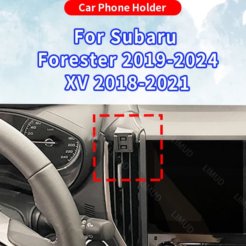 For Subaru Forester 2019-2024 XV 2018-2021 Car Phone Holder Fixed Base Wireless Charging Gravity Bracket Interior Accessories