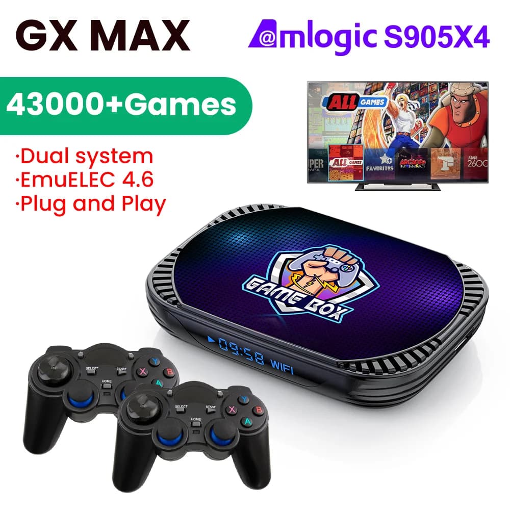 VONTAR GX MAX Console per videogiochi retrò per PSP/PS1/N64/Sega Saturn/DC EmuELEC4.6 e Android11 S905X4 4K 50 + emulatore 43000 + giochi