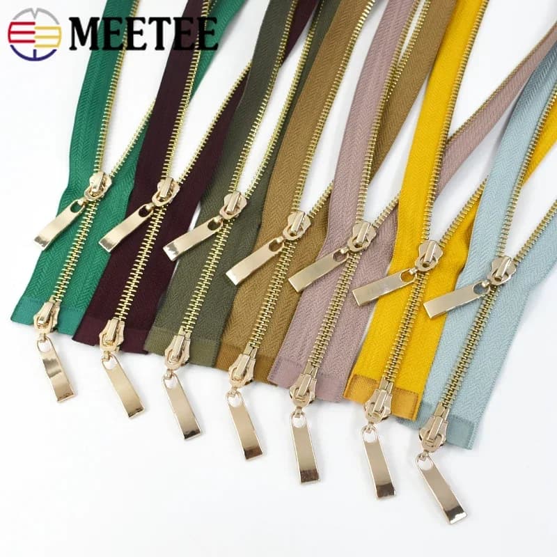 1 cerniere a doppio cursore da 80/100/120 cm 5 # Cerniera in metallo per giacche, cappotti, kit di riparazione cerniera per cucire, abbigliamento, chiusura automatica con cerniera