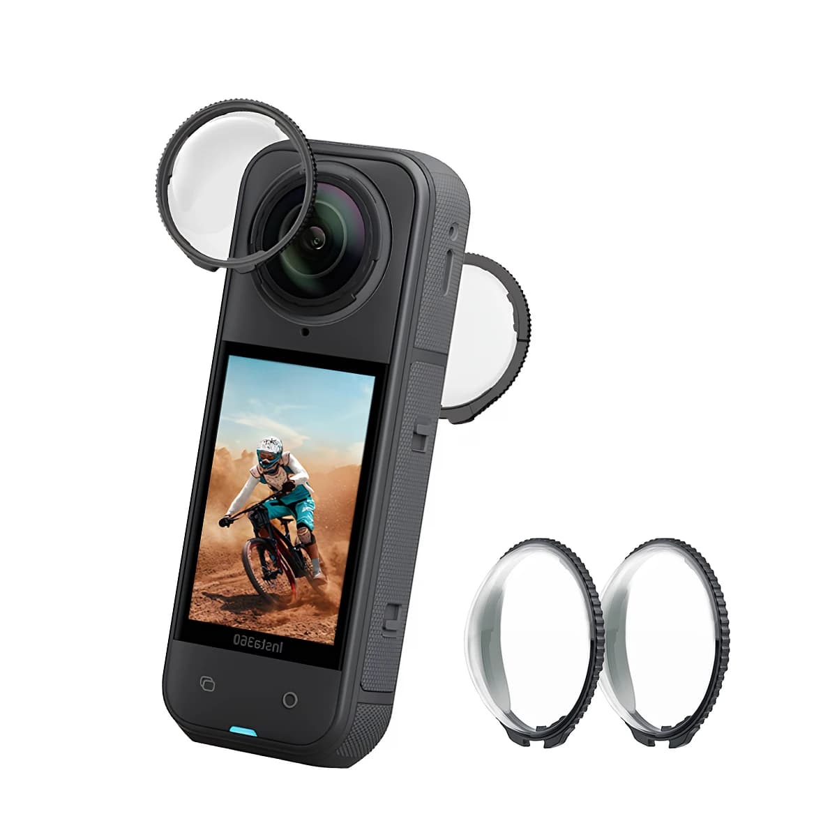 Double lens UV filter for Insta360 ONE X5/X4/X3/X2, scratch resistant and water resistant, easy installation, transparent protection