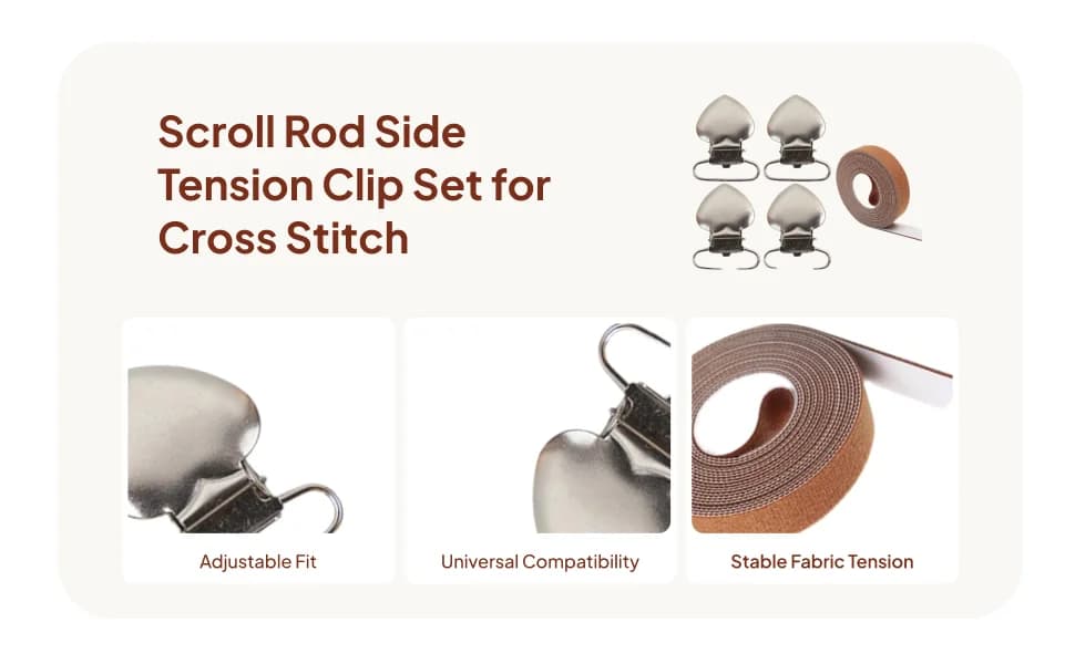 Scroll Rod Side Tension Clip Embroidery Accessories Needlework Quilting Display