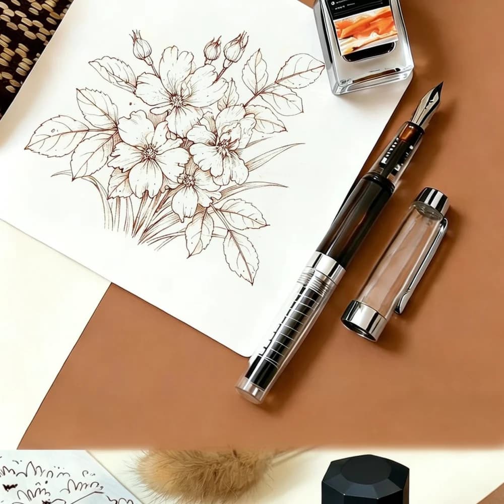 Artist Fountain Pen For Watercolor Painting Sketching Outlining Pen Lightweight Ergonomic Design Smooth Ink Flow