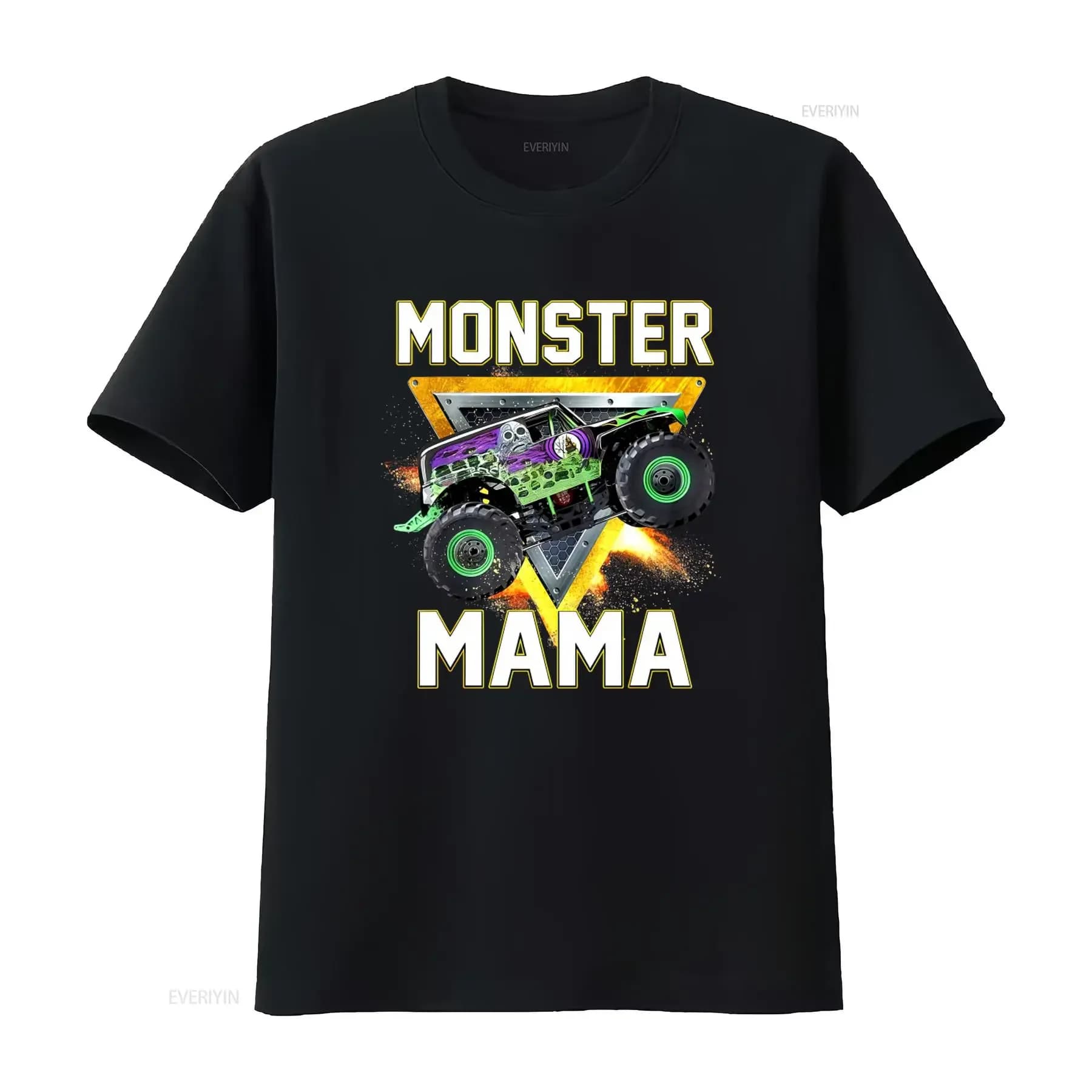 Monster Truck Mama T Shirt Design Perfect for Lovers Stylish and Comfortable vintage Washed graphic Casual homme Versatile