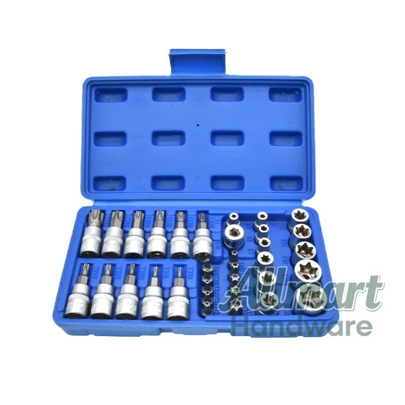 Set di Chiavi a Bussola T10-T60 Torx e E4-E20 Tipo E, Kit di Utensili Esagonali di Medie Dimensioni, Set per Riparazione Auto e Assemblaggio Hardware