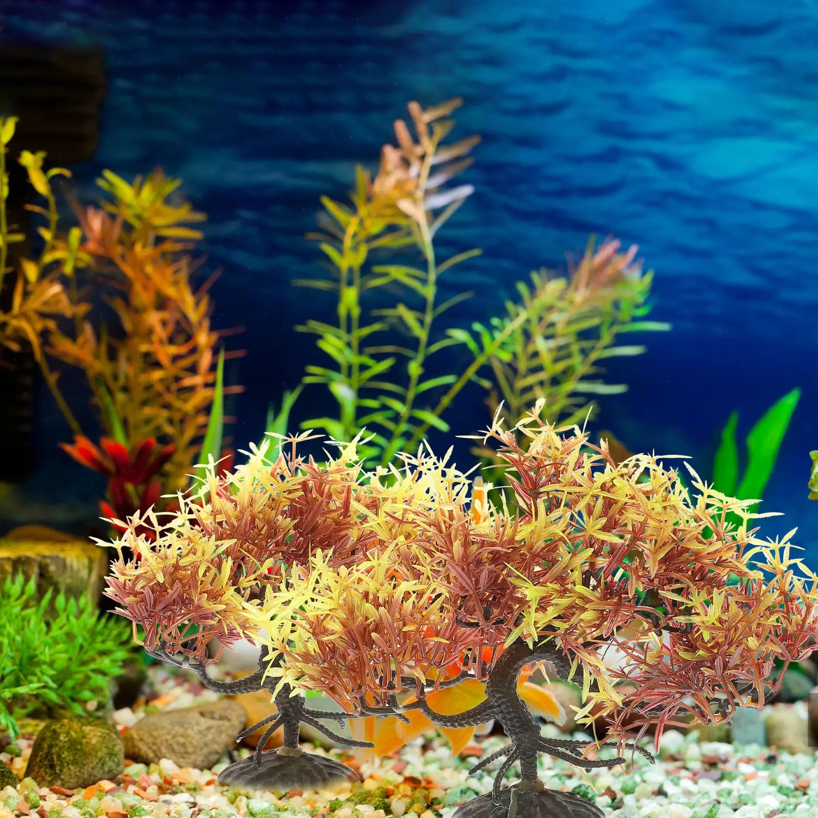 2 Pezzi Albero di Pino Artificiale per Acquario, Bonsai Decorativo Realistico in Plastica per Vasca dei Pesci