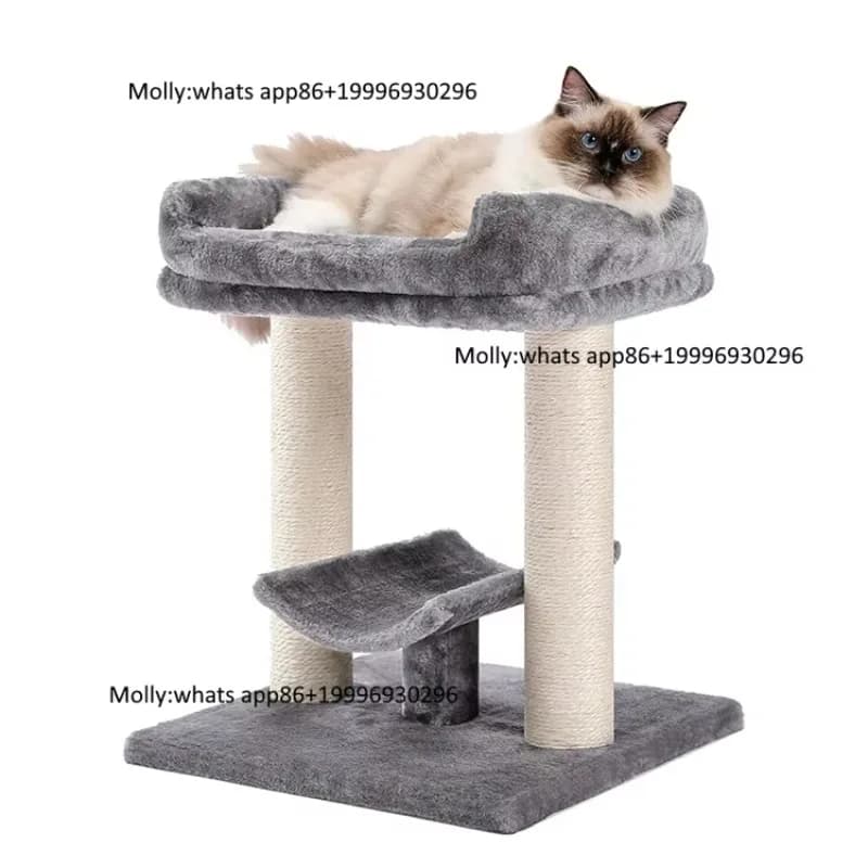 Manufacturer Custom High Quality Grey Plush Furniture Modern Tree Tower Scratcher Creative Giant Tree House
