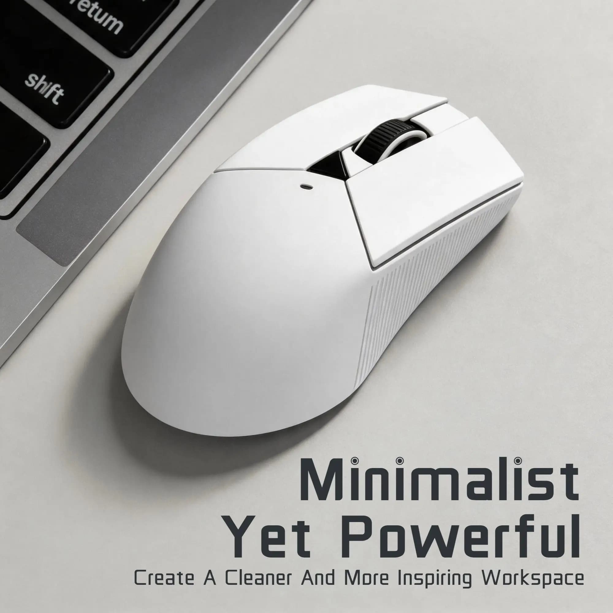 Wireless Mouse 2.4G+Bluetooth Dual Mode 12800 DPI Rechargeable Gaming Mouse 1000Hz Polling Rate Lightweight 61g Ergonomic Mice for Laptop PC Tablet
