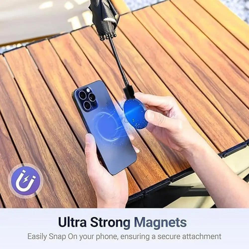 Ombrello magnetico per telefono per iPhone, copertura parasole per smartphone Android Nuovo supporto per ombrellone retrattile magnetico per telefono cellulare K5G8