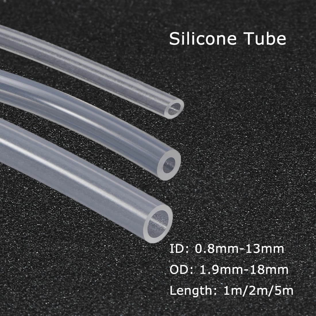 1/2/5m Silicone Pipe ID 0.8-13mm Garden Rubber Flexible Tube Aquarium Soft Tube Silicone Water Tube Air Tube for Pump Transfer