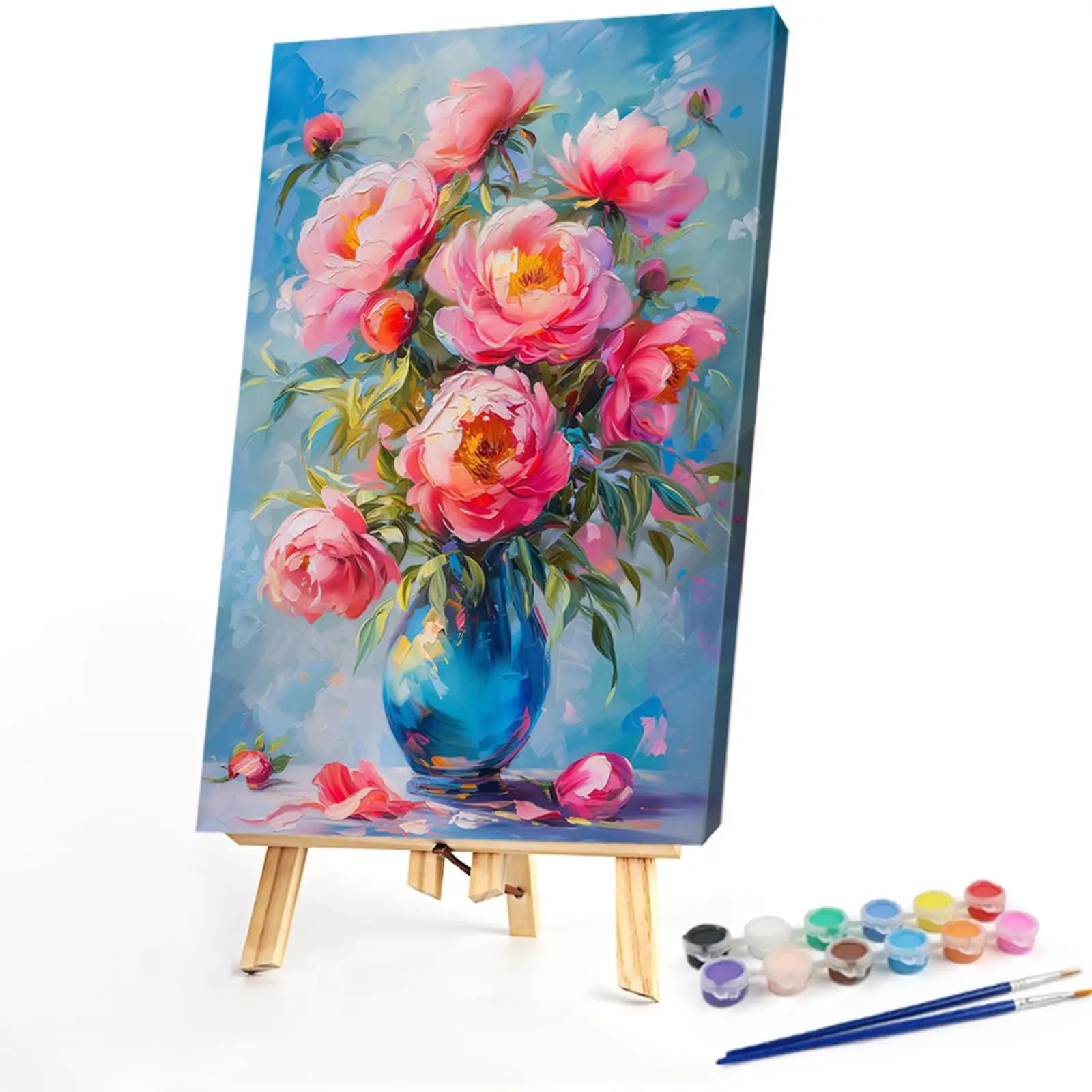 1pc DIY Paint by Number Kit Flower Frameless Canvas Wall Art Gift Idea Decor