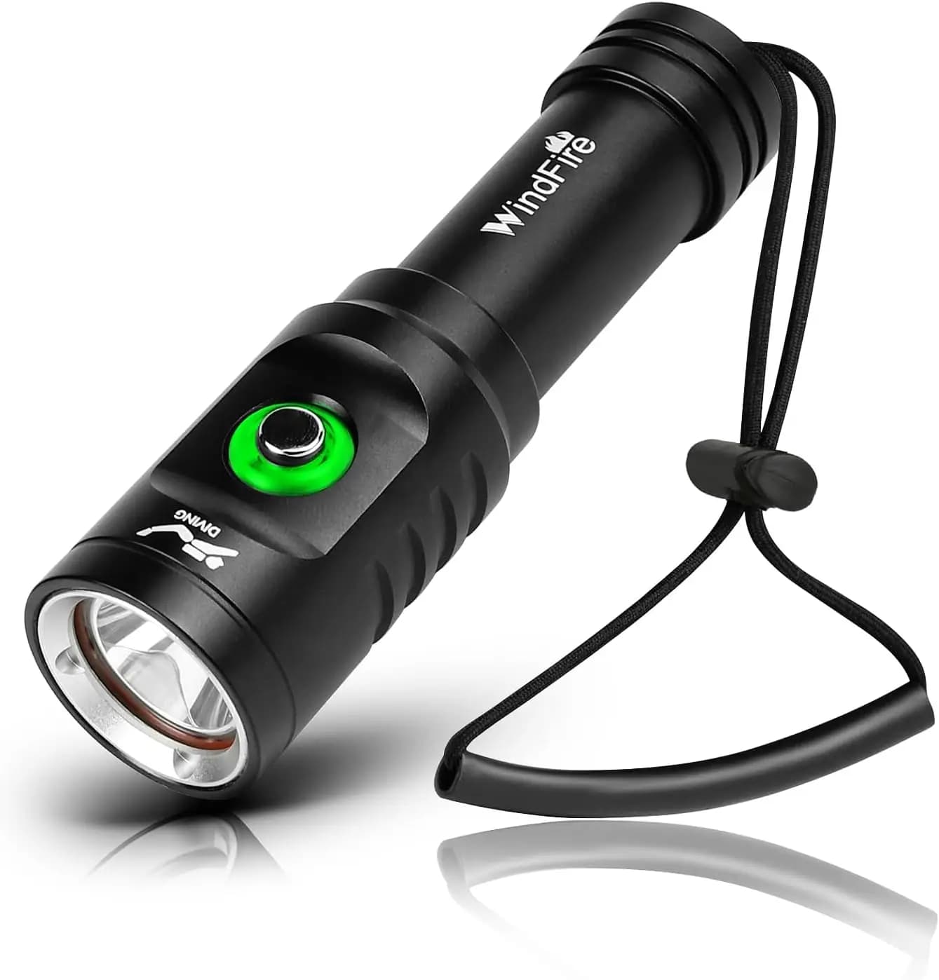 Super bright rechargeable waterproof underwater light with power indicator, 3 modes for shield safety and snorkeling