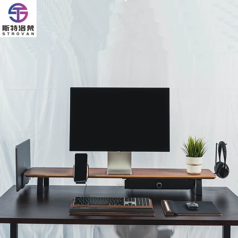 Supporto per controller in legno Scaffale da scrivania verticale per laptop con supporto per uso scolastico