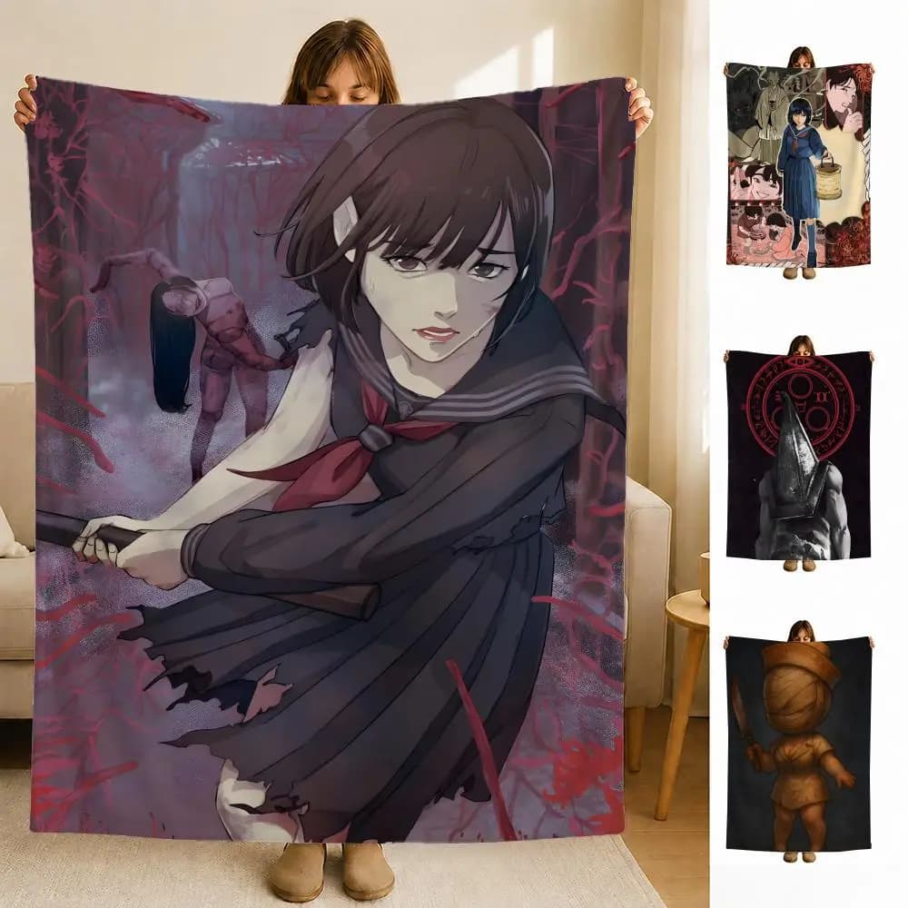 game S-Silent H-Hillside Throw Soft Flannel Blanket for Bed Bedroom Sofa Picnic Throw Skin-friendly Breathable Gift Cover