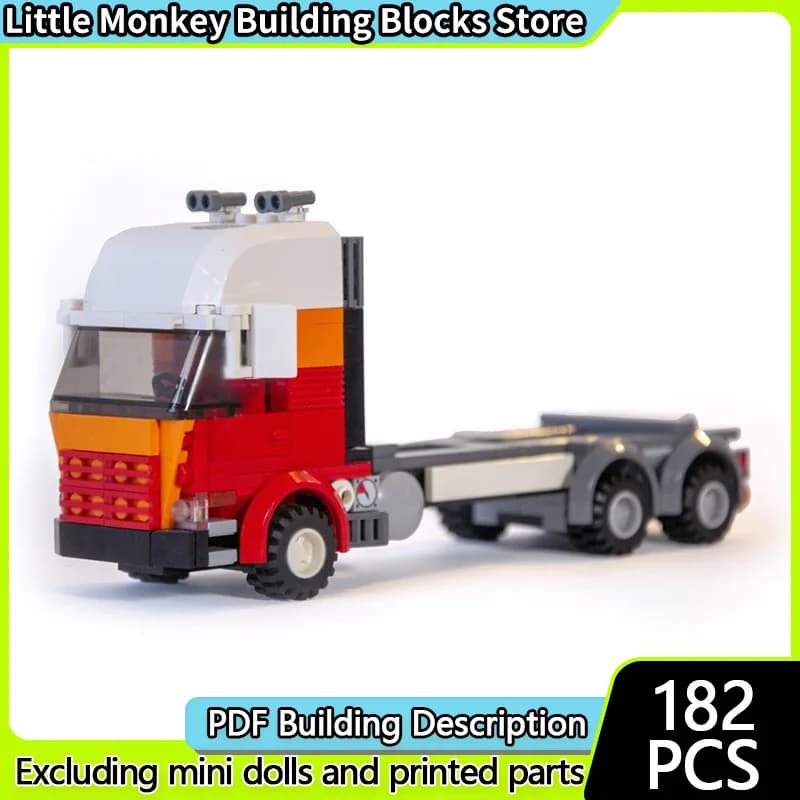 City Car Model MOC Building Bricks Container Transport Truck Modular Technology Children Holiday Gifts Assemble Toys Suit