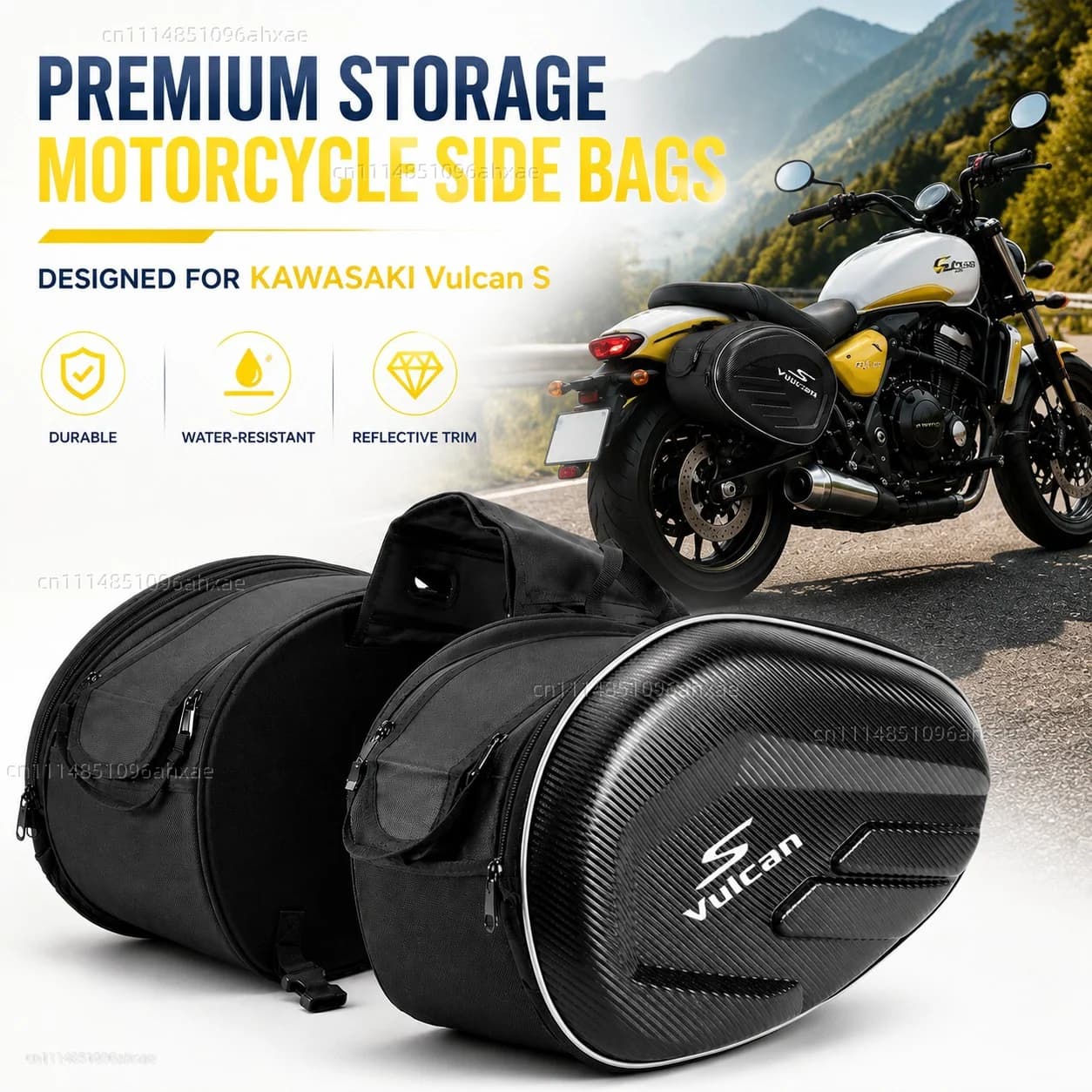 For KAWASAKI Vulcan S VN650 2015-2024 2PCS Motorcycle Pannier Bags Luggage Saddle Bags Side Storage Fork Travel Pouch Box