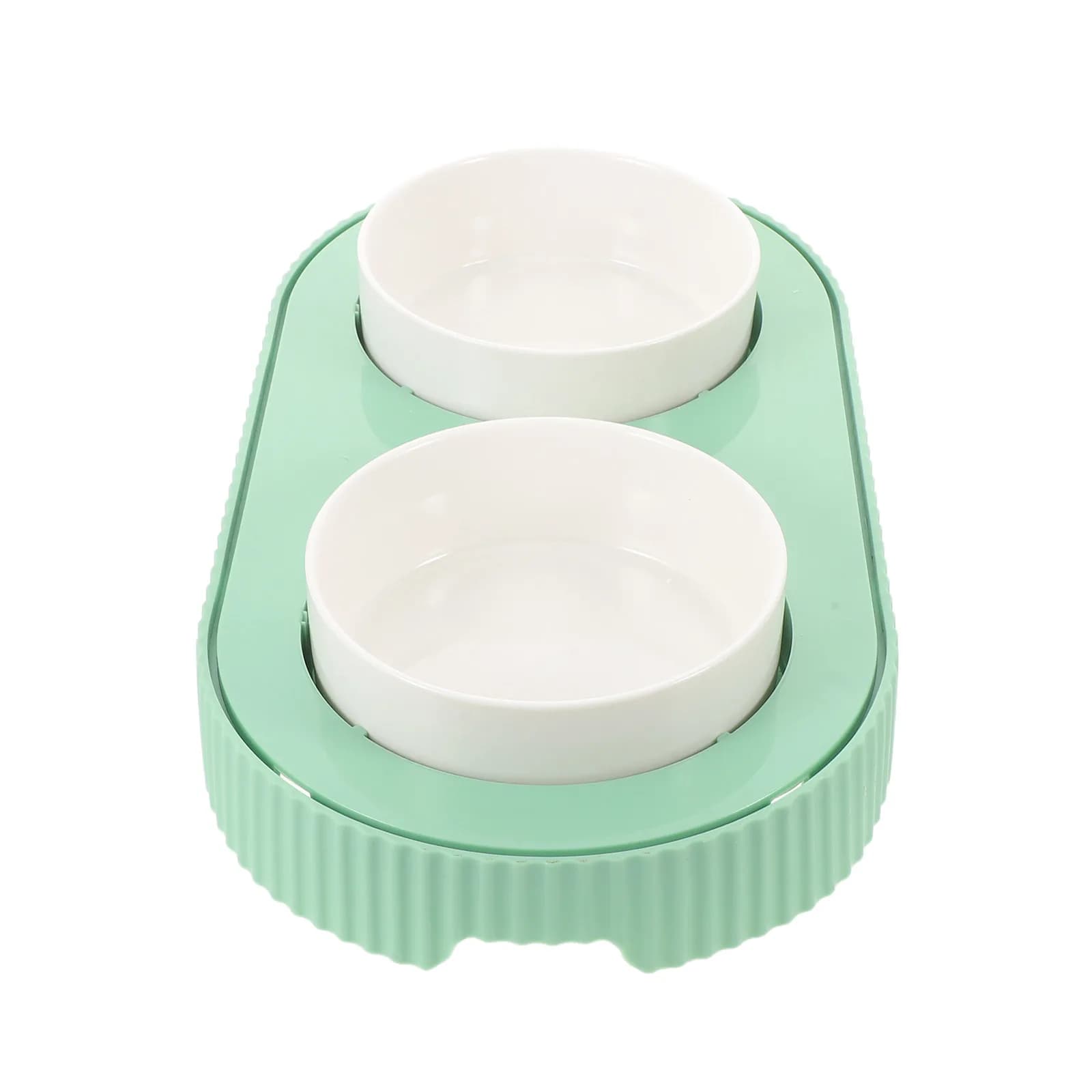 Set di 1 Ciotola Riscaldata in Ceramica per Gatti, Doppia Ciotola Termica Staccabile, Scaldavivande e Acqua per Animali Domestici da Interno, Ciotola Riscaldata per l'Alimentazione Invernale degli Animali