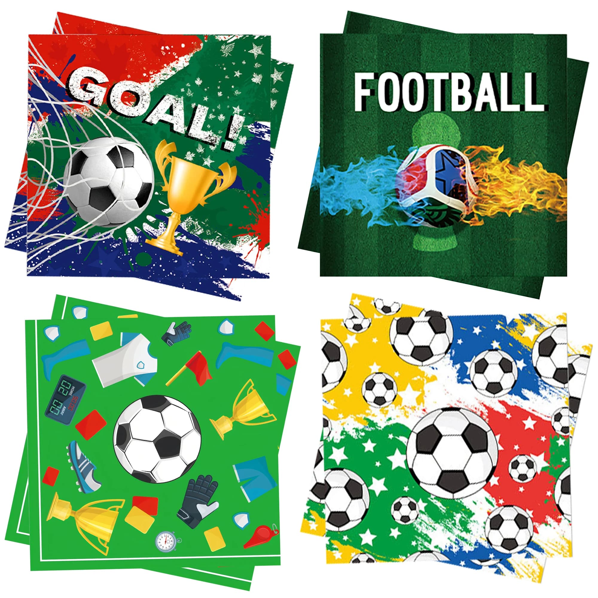 Tovaglioli di Carta a Tema Calcio, Decorazioni per la Coppa del Mondo 2026, Decorazioni da Tavola per Feste di Compleanno a Tema Calcio