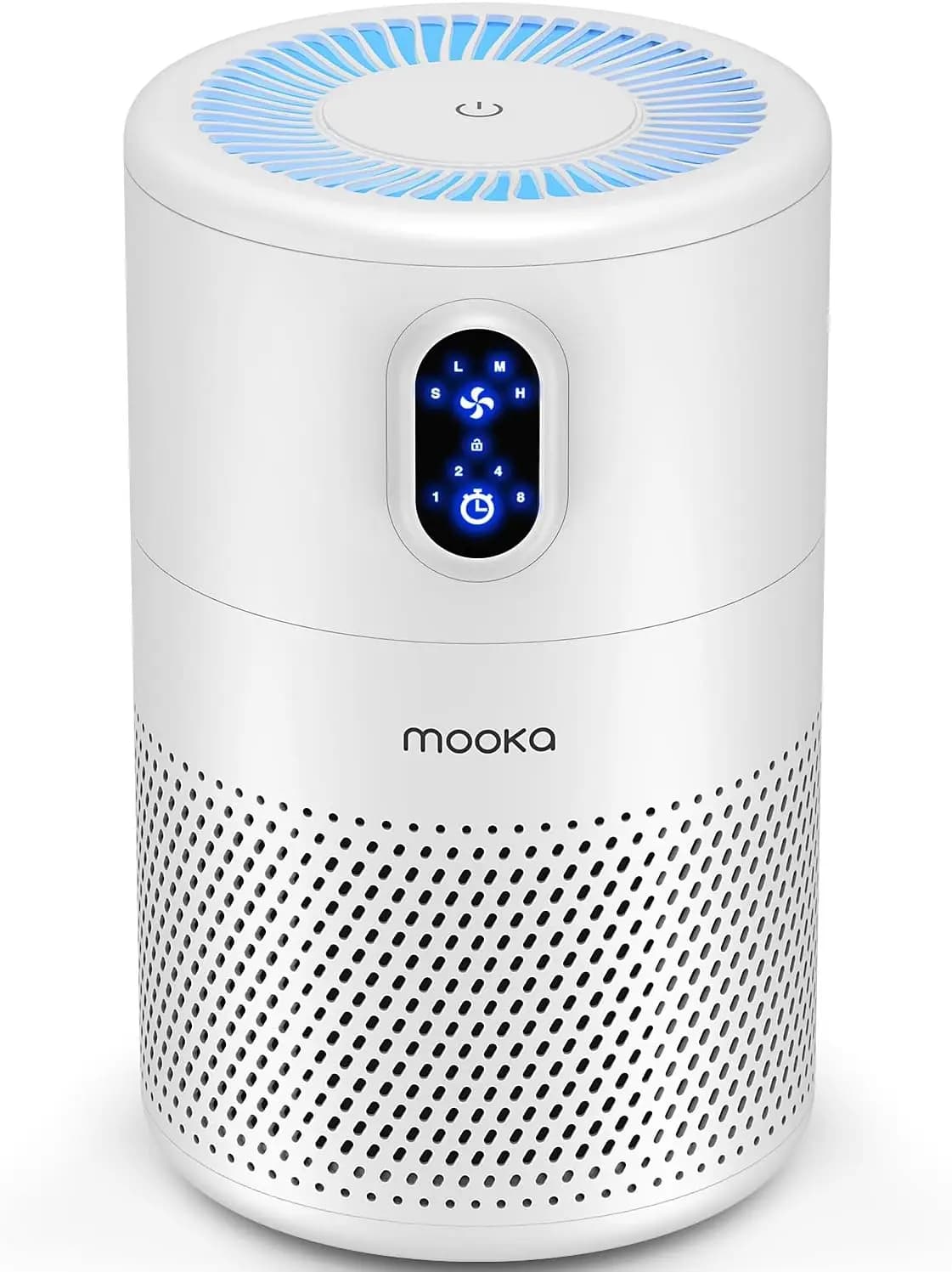 Purificatore d'Aria per Grandi Ambienti con Filtro HEPA H13, Eliminatore di Odori, Luce Notturna per Casa e Ufficio