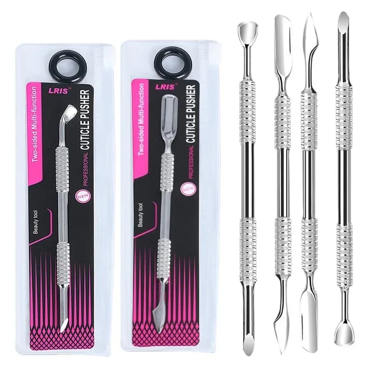 Nuovo tipo di gancio Spingipelle per cuticole Rimozione smalto per unghie Gel Pelapatate Raschietto Strumento per manicure pulito in acciaio inossidabile per nail art
